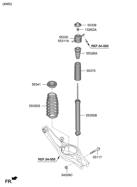 2019 Hyundai Kona Cover-Dust Diagram for 55370-G2000