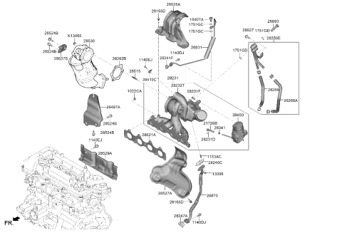 2018 Hyundai Kona Catalyst Case Assembly Diagram for 28530-2BYC0