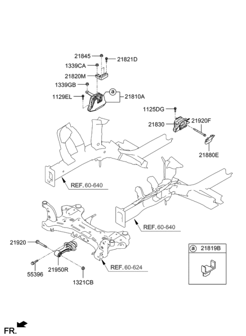 2019 Hyundai Kona Engine & Transaxle Mounting Diagram 2