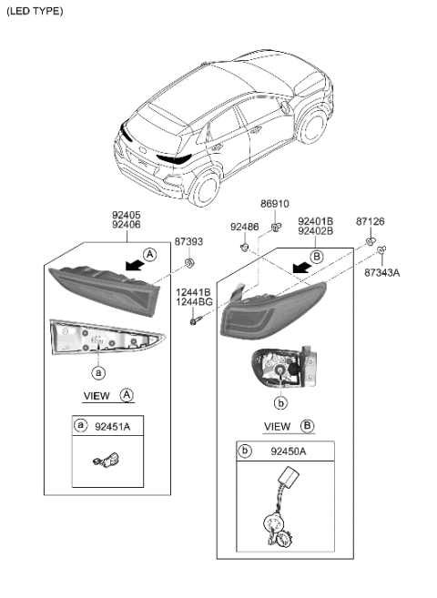 2021 Hyundai Kona Rear Combination Lamp Diagram 2