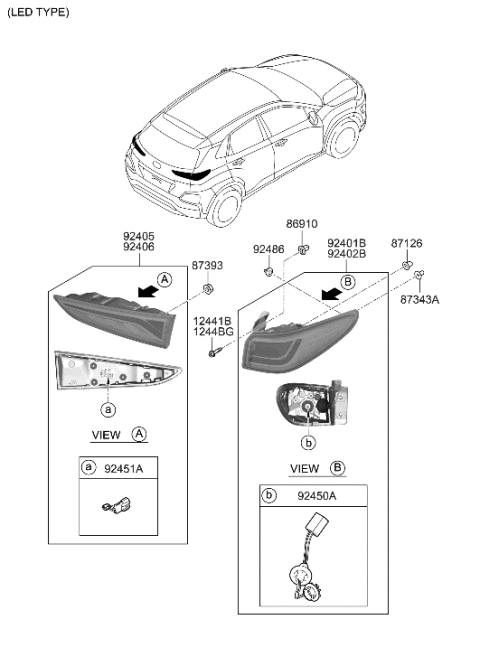 2020 Hyundai Kona Rear Combination Lamp Diagram 2