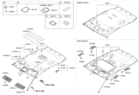 2020 Hyundai Kona Sun Visor Assembly, Left Diagram for 85210-J9110-TTX