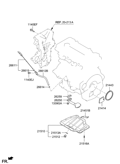 2021 Hyundai Kona Belt Cover & Oil Pan Diagram 1