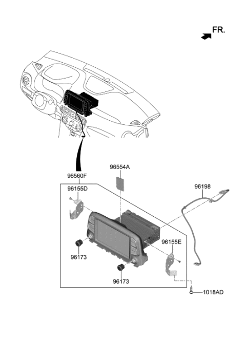 2019 Hyundai Kona Cable Assembly-Usb Diagram for 96595-J9000