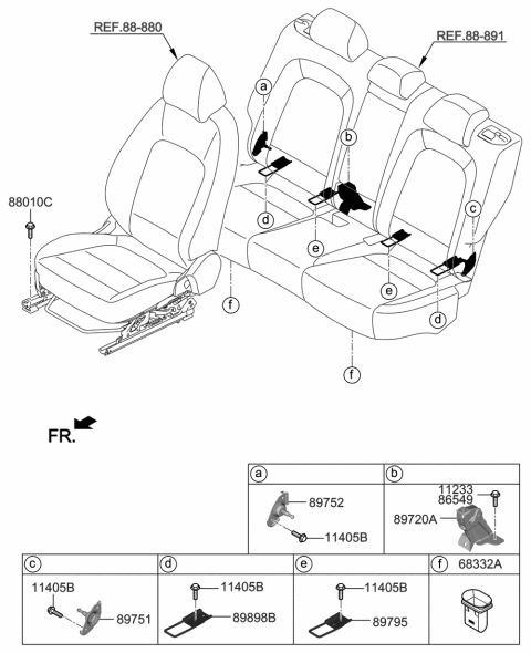 2020 Hyundai Elantra Bracket Assembly-Child LWR Anchor Diagram for 89795-J9000