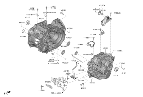 2019 Hyundai Kona Housing-Clutch Diagram for 43115-2D020