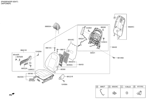 2020 Hyundai Elantra Cushion Assembly-FR Seat,RH Diagram for 88200-J9650-SNF
