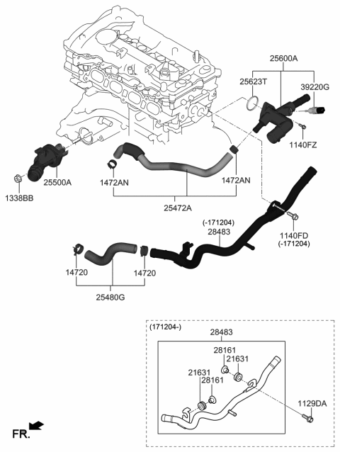 2019 Hyundai Kona Coolant Pipe & Hose Diagram 2