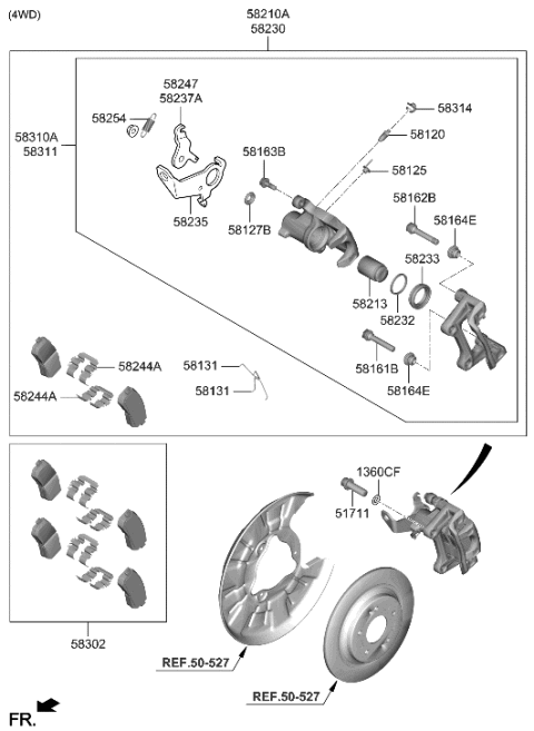 2021 Hyundai Kona Rear Wheel Brake Diagram 2