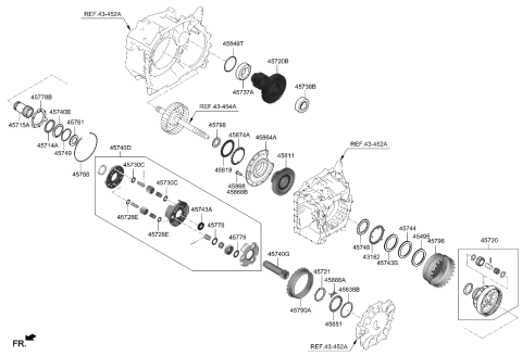 2021 Hyundai Kona Bearing-Automatic Transmission Transfer Gear Diagram for 45738-26350