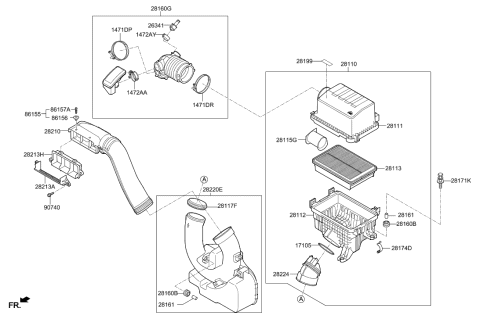 2020 Hyundai Elantra Cleaner Assembly-Air Diagram for 28110-J9250