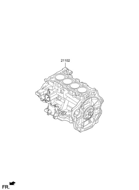 2019 Hyundai Kona Short Engine Assy Diagram 1