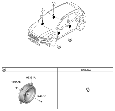 2020 Hyundai Kona Speaker Diagram 1