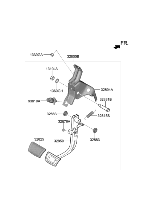 2018 Hyundai Kona Brake & Clutch Pedal Diagram