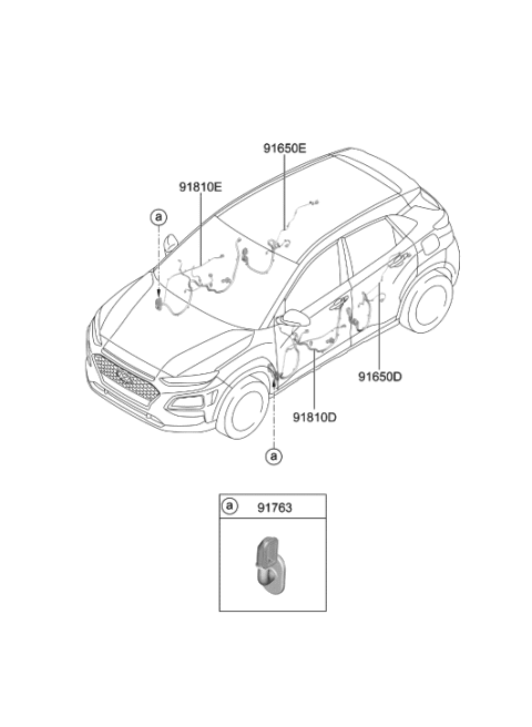 2021 Hyundai Kona Wiring Assembly-Rear Door RH Diagram for 91630-J9040