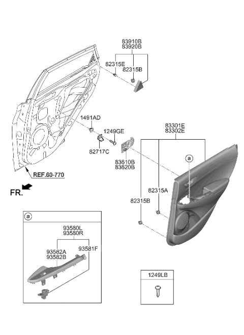 2019 Hyundai Kona Switch Assembly-RR P/WDO Sub RH Diagram for 93590-J9000-TMT