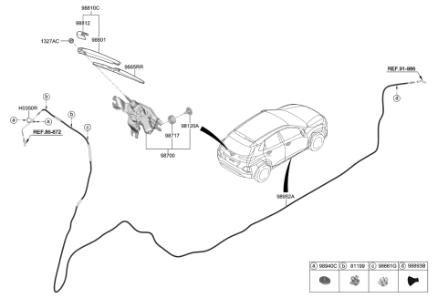 2021 Hyundai Kona Rear Wiper & Washer Diagram