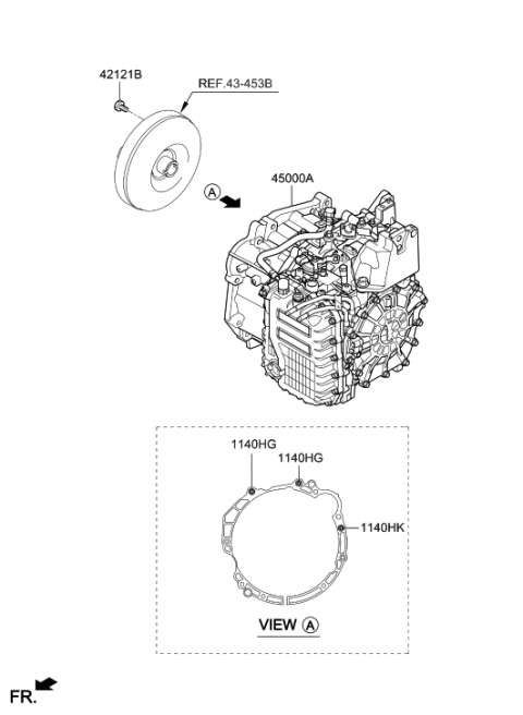 2021 Hyundai Kona Transaxle Assy-Auto Diagram 1