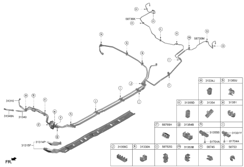 2020 Hyundai Elantra Clip-Fuel Hose Diagram for 31338-F2500