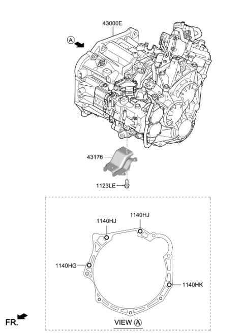 2020 Hyundai Kona Transmission Assembly-DCT Diagram for 43000-2D132