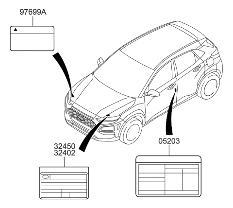 2018 Hyundai Kona Label Diagram 1