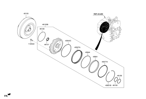 2021 Hyundai Genesis GV80 Converter Assembly-Torque Diagram for 45100-3F870