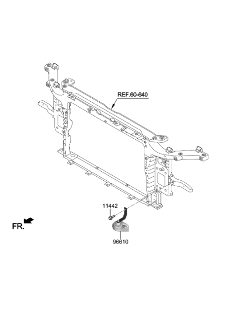 2021 Hyundai Genesis GV80 Horn Assembly-Low Pitch Diagram for 96611-J9000