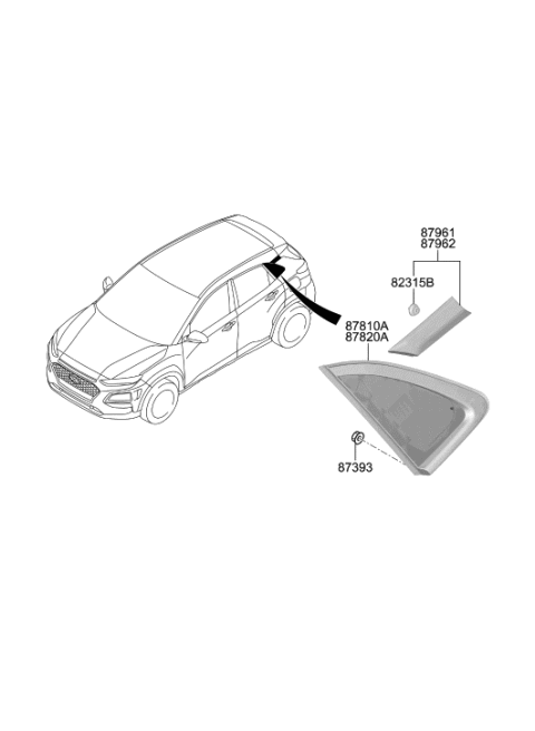 2019 Hyundai Kona Quarter Window Diagram