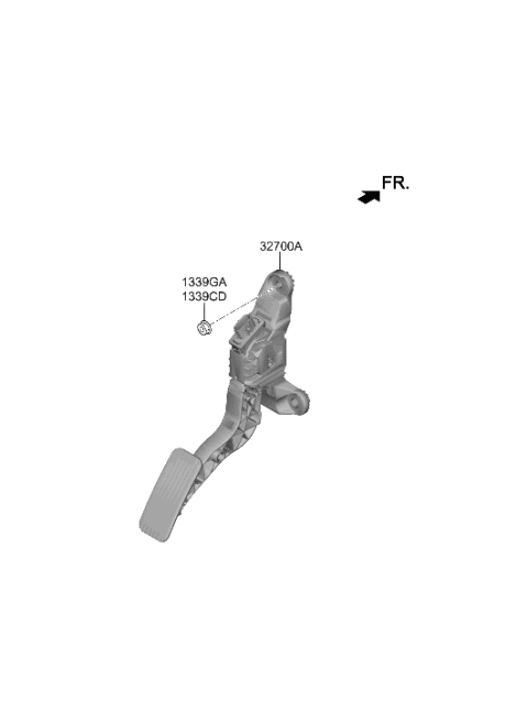 2019 Hyundai Kona Pedal Assembly-Accelerator Diagram for 32700-F2100