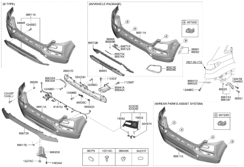 2021 Hyundai Genesis GV80 Cover-Rear Bumper Side Under Diagram for 86698-J9000