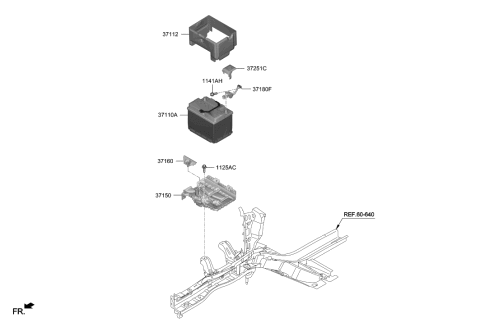 2018 Hyundai Kona Insulation Pad-Battery Diagram for 37112-A7100