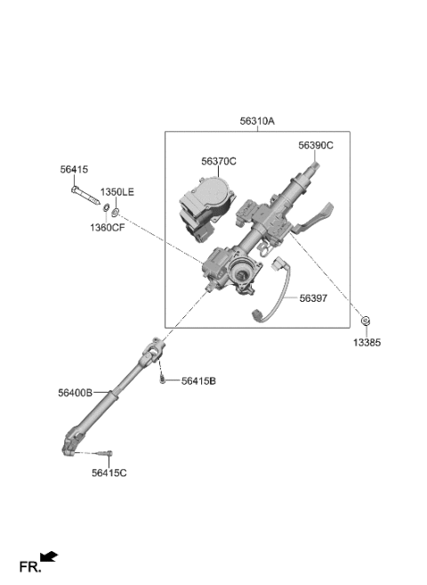2000 Hyundai Elantra Joint Assembly-STRG Diagram for 56400-S1CA0