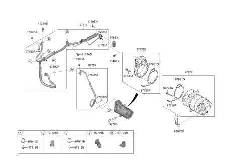 2023 Hyundai Santa Fe Hybrid US Alabama made Air conditioning System-Cooler Line Diagram