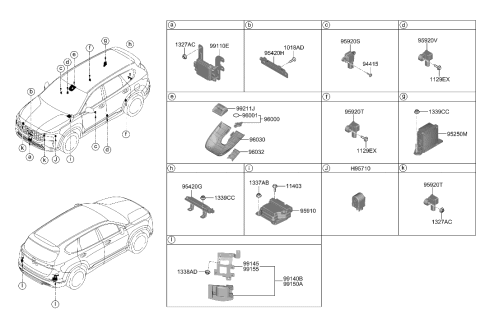 2023 Hyundai Santa Fe Hybrid US Alabama made Relay & Module Diagram 1