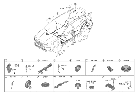 2023 Hyundai Santa Fe Hybrid Floor Wiring Diagram