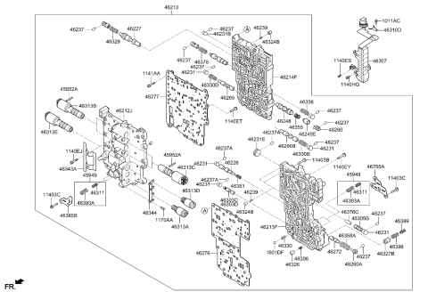 2023 Hyundai Santa Fe Hybrid Body Assembly-Atm Valve Diagram for 46210-3D800