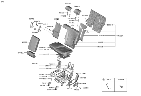 2023 Hyundai Santa Fe Hybrid US Alabama made 2nd Seat Diagram 2