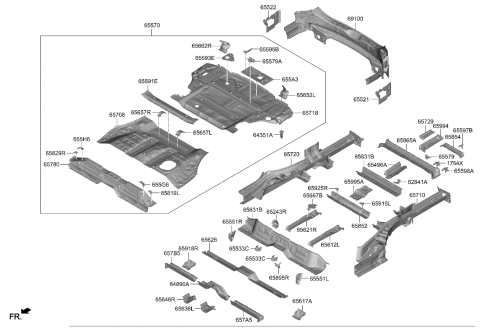2023 Hyundai Santa Fe Hybrid Panel Assembly-Back Diagram for 69100-S2600