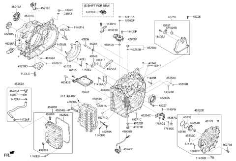 2023 Hyundai Santa Fe Hybrid US Alabama made Auto Transmission Case Diagram 1