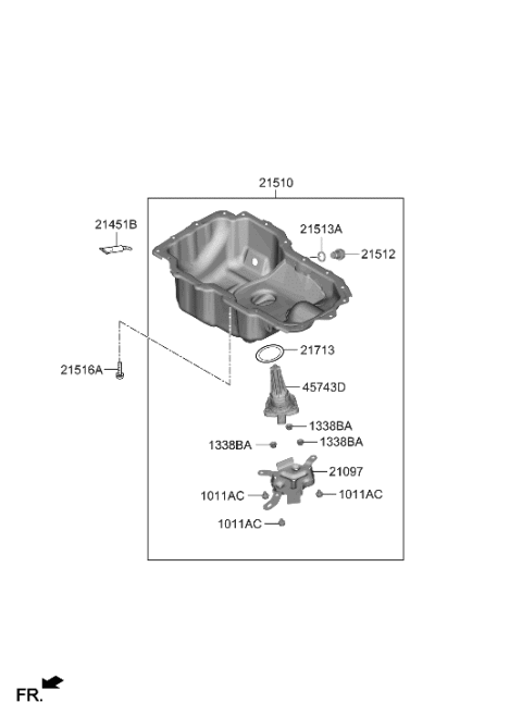 2023 Hyundai Santa Fe Hybrid US Alabama made Belt Cover & Oil Pan Diagram 2