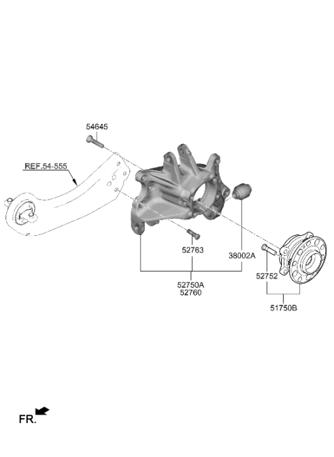 2023 Hyundai Santa Fe Hybrid US Alabama made Rear Axle Diagram