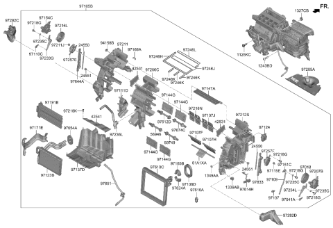 2000 Hyundai Elantra EVAPORATOR ASSY Diagram for 97139-P2001