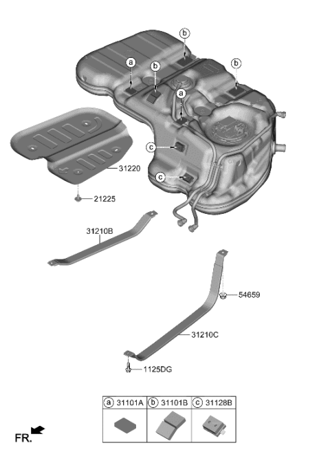 2023 Hyundai Santa Fe Hybrid US Alabama made Fuel System Diagram 2