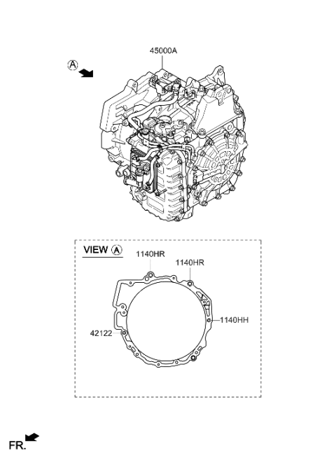 2023 Hyundai Santa Fe Hybrid US Alabama made Transaxle Assy-Auto Diagram