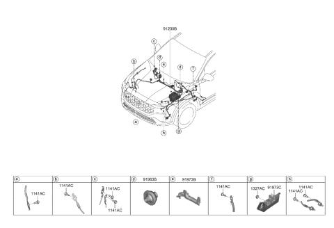 2023 Hyundai Santa Fe Hybrid US Alabama made Front Wiring Diagram 1