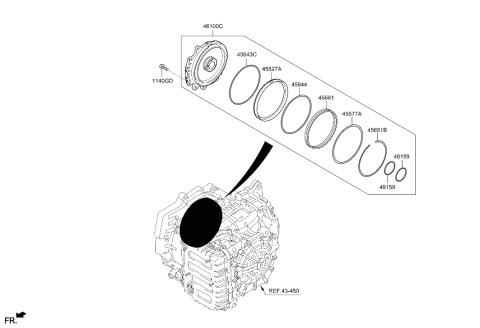 2023 Hyundai Santa Fe Hybrid US Alabama made Auto Transmission Case Diagram 2