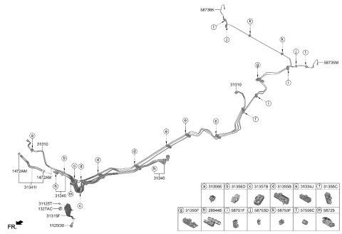 2023 Hyundai Santa Fe Hybrid US Alabama made Fuel Line Diagram