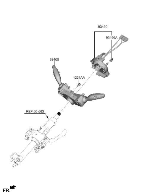 2023 Hyundai Santa Fe Hybrid US Alabama made Multifunction Switch Diagram