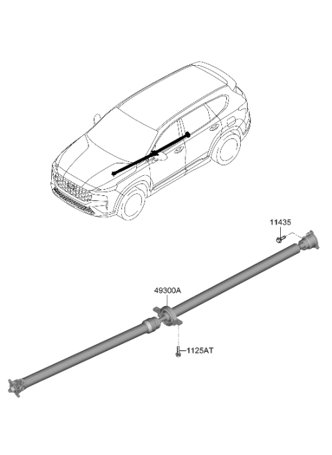 2023 Hyundai Santa Fe Hybrid US Alabama made Propeller Shaft Diagram