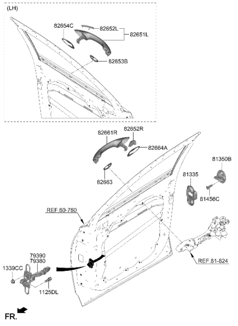 2023 Hyundai Santa Fe Hybrid US Alabama made Front Door Locking Diagram